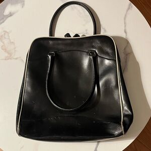 Elegant Black Leather Tote Bag